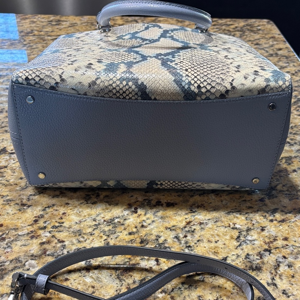 Kate Spade Blue/Gray and Cream Snakeskin Tote - Picture 6 of 6